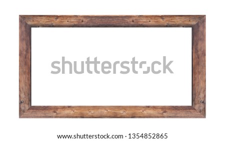Wooden frame Picture isolated on white background for design in your work concrpt interior decoration.