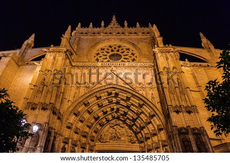 Cathedral La Giralda at Sevilla Spain - architecture background