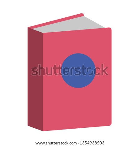 Pink book flat illustration on white