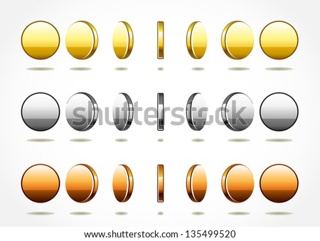 simple rotation coins Royalty-Free Stock Photo #135499520