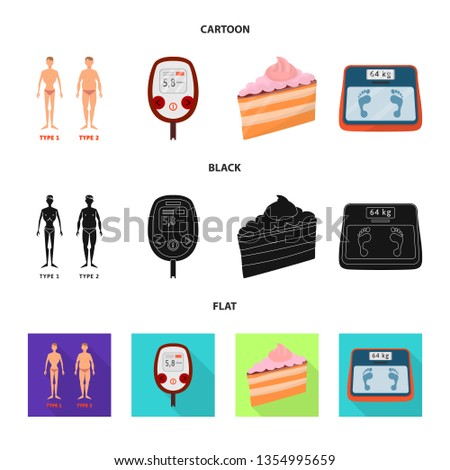 Isolated object of diet and treatment  sign. Set of diet and medicine vector icon for stock.