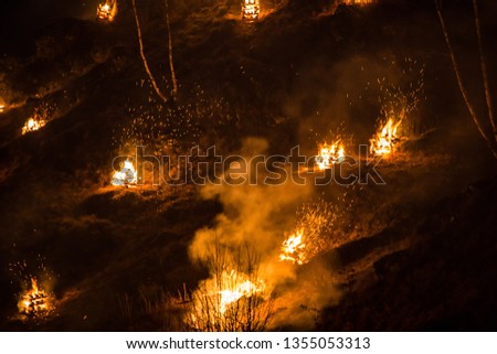 Lichterfest Pottenstein fire on mountain