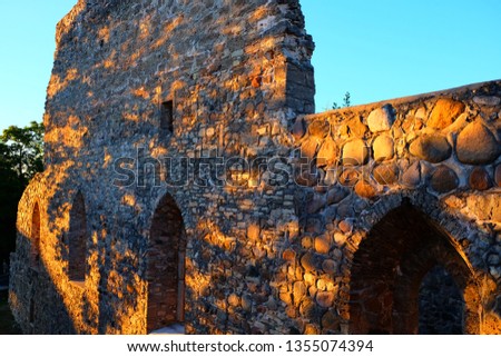 Sunset Ruins Sigulda Medieval Castle, Latvia