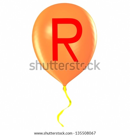 Letter R on balloon