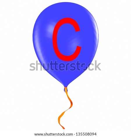 Letter C on balloon