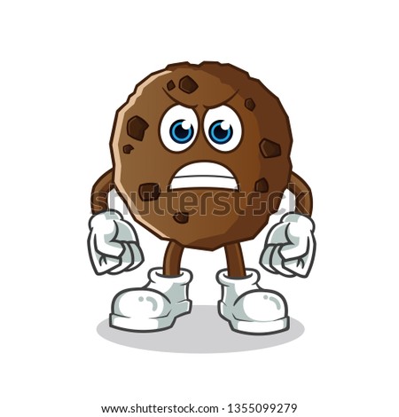 cookie angry mascot vector cartoon illustration