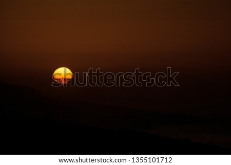 sensational sunset over the sea with cloud