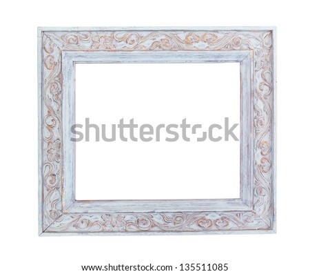 Vintage Plaster Frame isolated on white