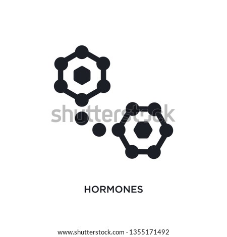 black hormones isolated vector icon. simple element illustration from sauna concept vector icons. hormones editable logo symbol design on white background. can be use for web and mobile Royalty-Free Stock Photo #1355171492