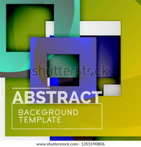 Background abstract squares, geometric minimal template, vector illustration
