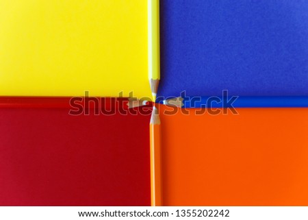  Four dimensions of a colored pencil Royalty-Free Stock Photo #1355202242