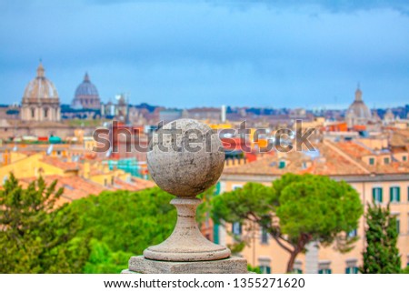 old architecture of Rome city ,aerial view