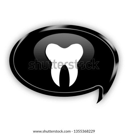 Tooth button isolated. 3d illustration