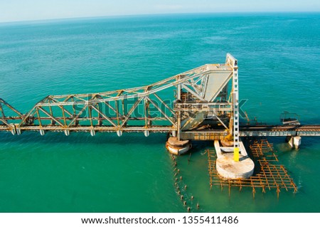 Pamban Bridge, Railway bridge to Rameshwaram, India.