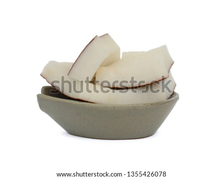 fresh coconut sliced isolated on white background
