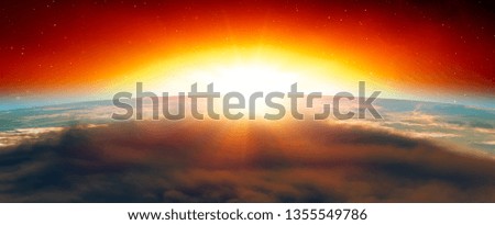 Planet Earth with a spectacular sunset "Elements of this image furnished by NASA" 