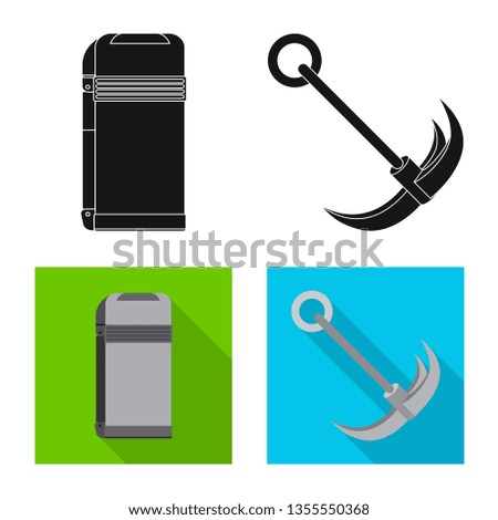 Isolated object of mountaineering and peak sign. Set of mountaineering and camp vector icon for stock.