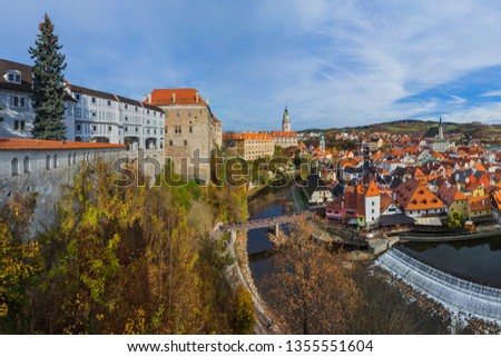 Cesky Krumlov cityscape in Czech Republic - travel and architecture background