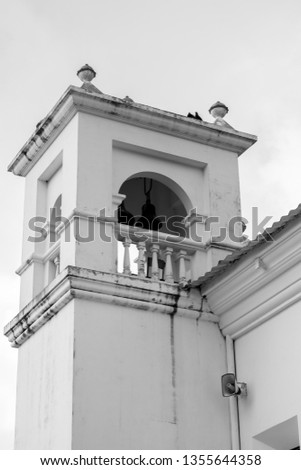 colonial church  black and white