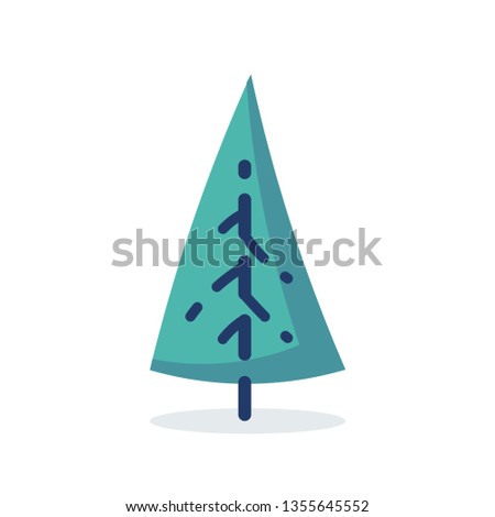 Simple spruce icon in flat style. Vector illustration on white background