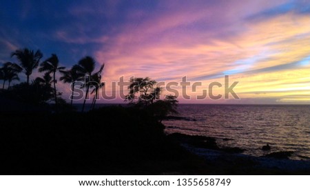 sunset hawaii sea  