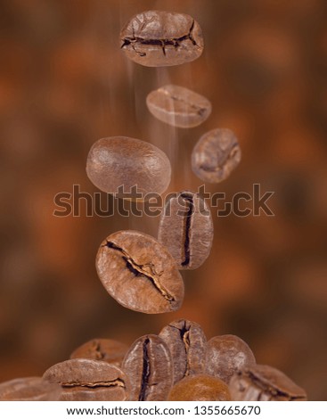 isolated image of coffee beans on a black background