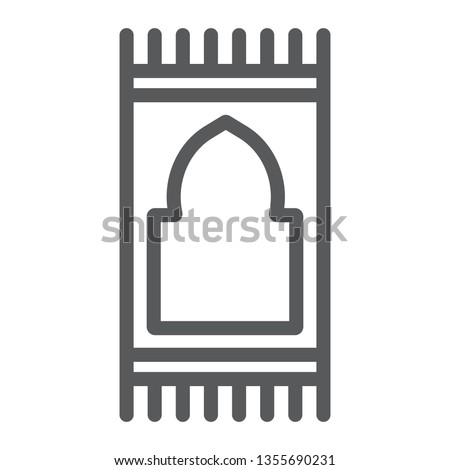 Prayer carpet line icon, arabic and rug, prayer pad sign, vector graphics, a linear pattern on a white background, eps 10.
