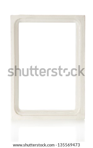 White wooden frame for pictures or the photos, isolated on white