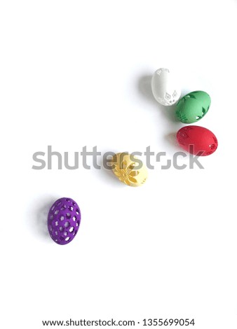 3D laser printed colourful Easter eggs 