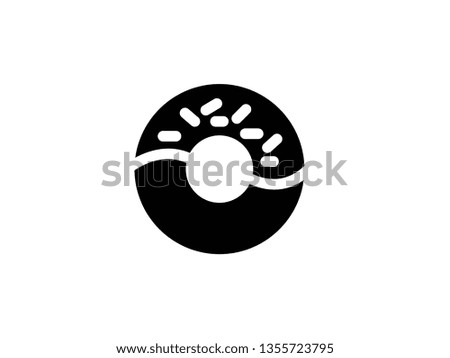 vector doughnut icons glyph on white - Vector