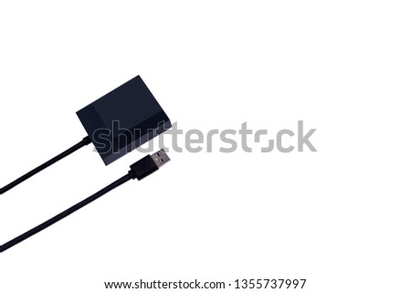 Card reader for sd memory card isolated on white background.