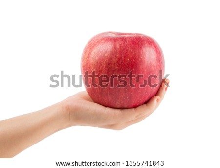 Japanese No.1 apple isolated on white background.