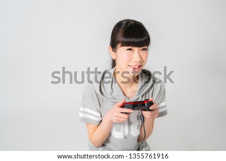 Girl playing games