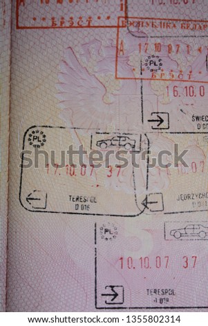  passport on map