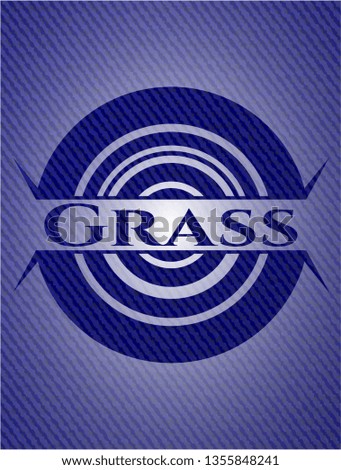 Grass badge with jean texture