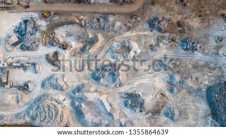 Surface of Cement raw Materials from aerial view on Cement Industry.
