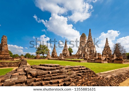 This is the Wat Chaiwatthanaram  In Ayutthaya province,Thailand. declared as a World Heritage Site by UNESCO.