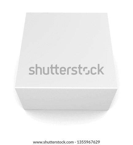 Realistic white blank box isolated on white background. 3d illustration 