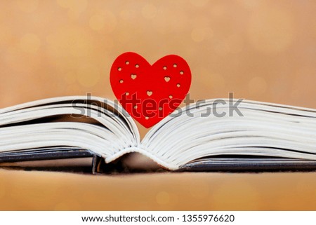 Heart and unfolded book, Bible. I like to read books, the Bible