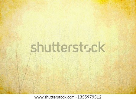 Aged paper texture with trees background