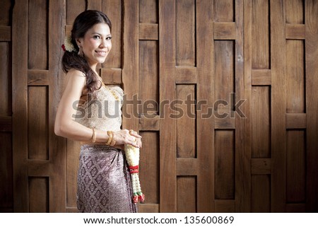 Gorgeous asian woman in thai dress