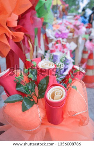 
Flower, doll For congratulating the various festivals,Successful concept.