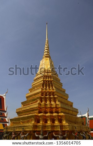 Wat Phra Kaew or Temple of Emerald Buddha and Grand palace located within the grounds of the Grand Palace in Bangkok is Thailand’s most sacred temple and an important pilgrimage site for Thai Buddhist