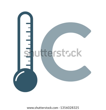 Weather forecast colorful icon. Flat  termometer symbol isolated on white background. Vector illustration EPS10.
