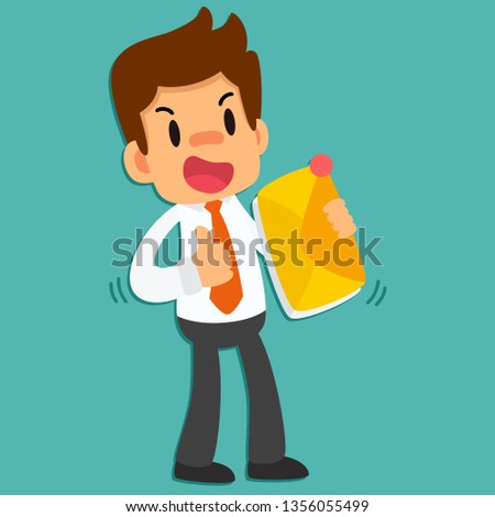 businessman or manager has a lot of email. vector illustration