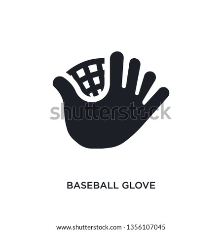 black baseball glove isolated vector icon. simple element illustration from sport concept vector icons. baseball glove editable logo symbol design on white background. can be use for web and mobile