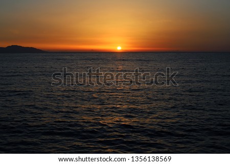 Sunrise on the Red Sea beautiful view Royalty-Free Stock Photo #1356138569