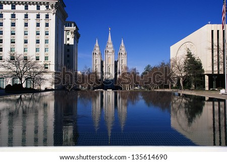 Temple Square which is the home of the Mormon Tabernacle Choir in Salt Lake City, Utah
