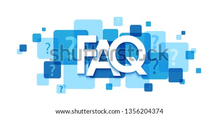 FAQ blue typography banner Royalty-Free Stock Photo #1356204374
