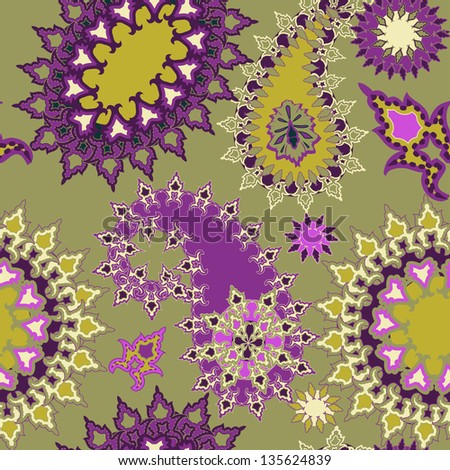Seamless pattern with paisley. Colorful background. Vector illustration